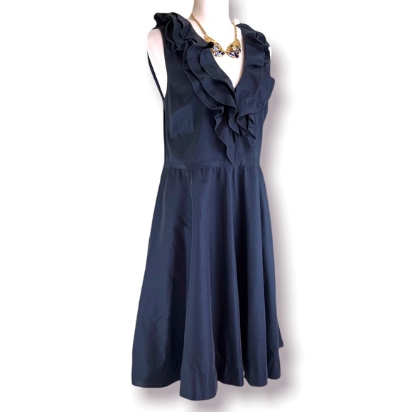SUZI CHIN | Maggy Boutique Navy Ruffle Dress | 14 - Picture 3 of 12